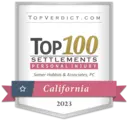 Firm badge Top 100 personal injury settlements in California in 2023 - Top-Rated Injury Attorneys