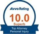 Avvo 10.0 Superb rating badge- Top Rated Personal Injury Attorneys